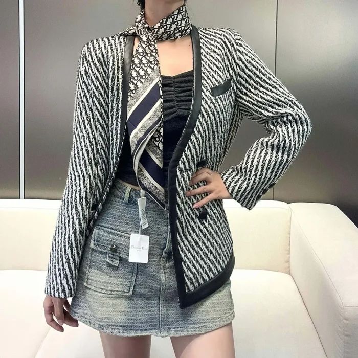 Dior Unisex Dior Oblique Diortwin 90 Square Scarf Burgundy and Navy Blue Silk Twill