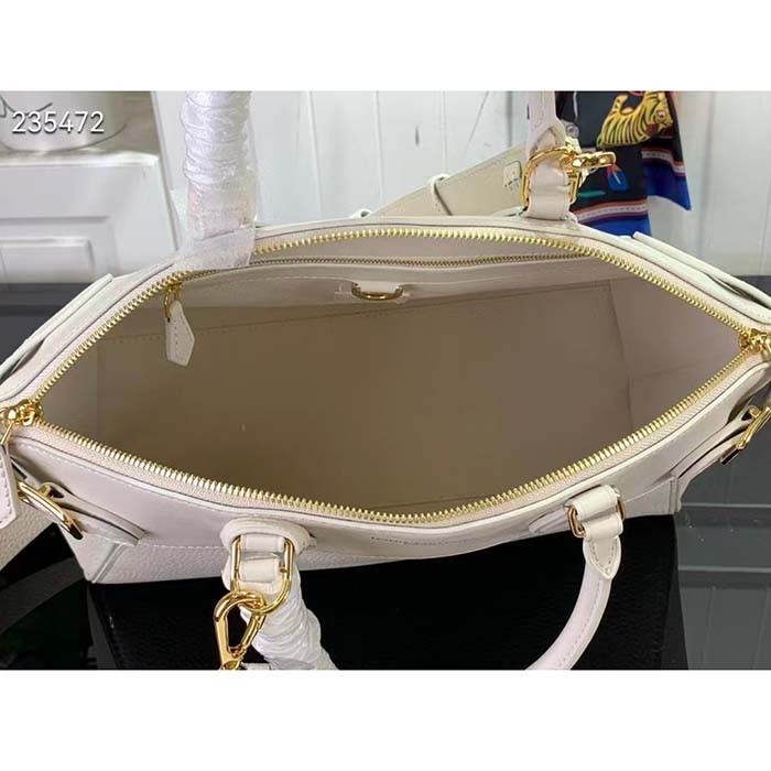 Louis Vuitton LV Women Lock It MM Beige Taurillon Leather Calfskin M23061