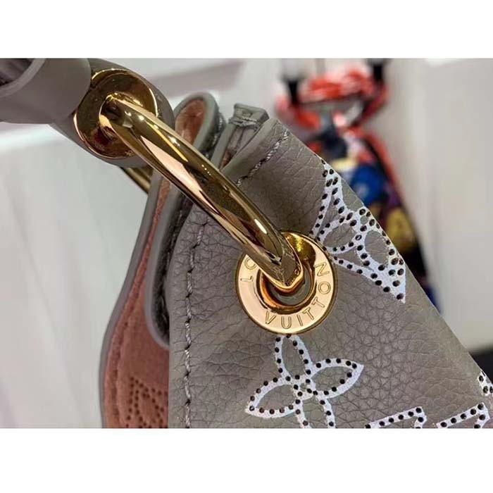 Louis Vuitton LV Women Carmel Hobo Bag Gray Mahina Perforated Calfskin Leather