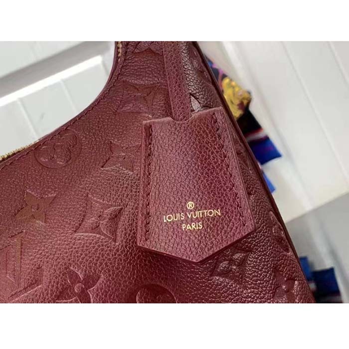 Louis Vuitton LV Women Sac Sport Wine Red Monogram Empreinte Embossed Grained Cowhide Leather