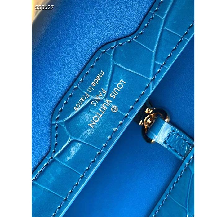 Louis Vuitton LV Women Capucines BB Blue Brilliant Alligator Leather N91698