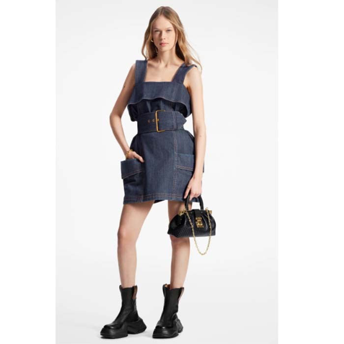 Louis Vuitton LV Women Monogram Clutch Black Calfskin Leather S-Lock