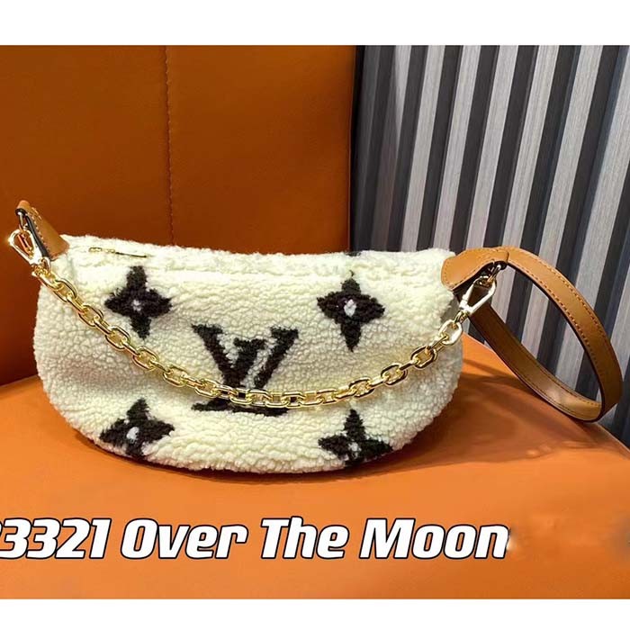 Louis Vuitton LV Women SKI Over The Moon Cream Brown Shearling Cowhide-Leather Textile Lining