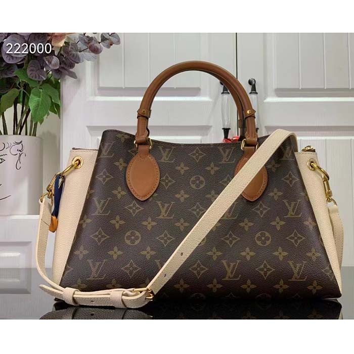 Louis Vuitton LV Women Vendôme MM Cream Monogram Coated Canvas Cowhide Leather
