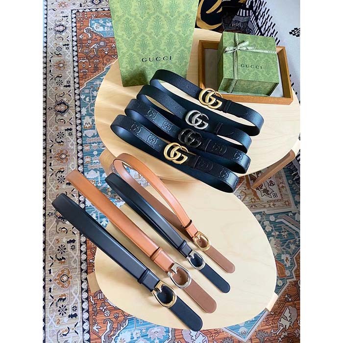 Gucci Unisex Marmont Belt Maxi GG Canvas Black Double G Buckle 3.8 CM Width