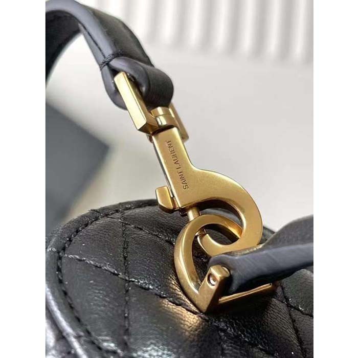 Saint Laurent YSL Women Gaby Vanity Bag Lambskin Black Leather