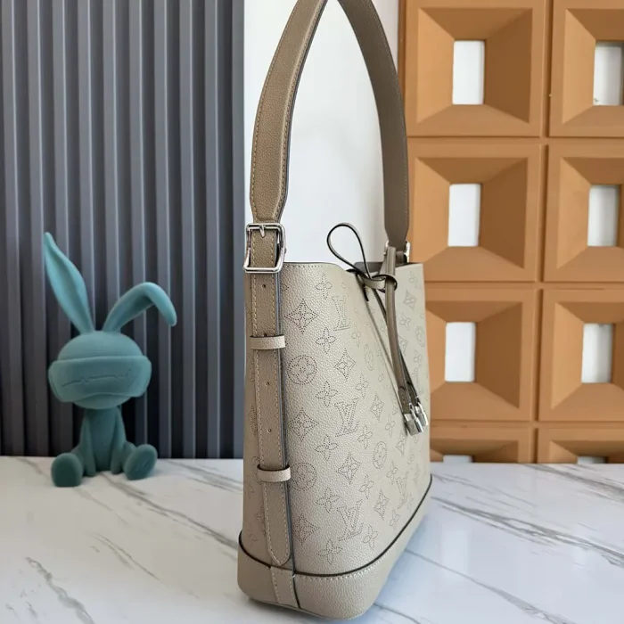 Louis Vuitton LV Women Flore Perforated Mahina Calfskin Leather-Gray M12140