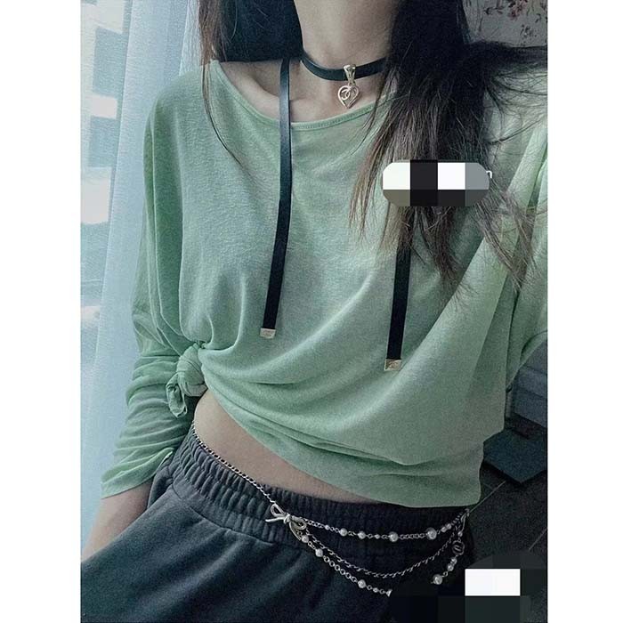 Chanel Women CC Chain Belt Gold Metal Resin Glass Pearls Strass Black Calfskin Leather