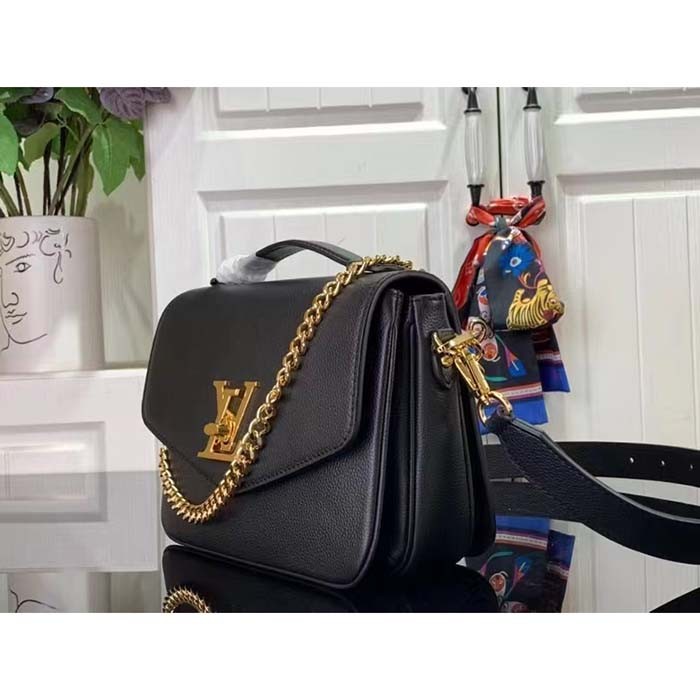 Louis Vuitton LV Women Oxford Black Grained Calf Leather Microfiber Lining