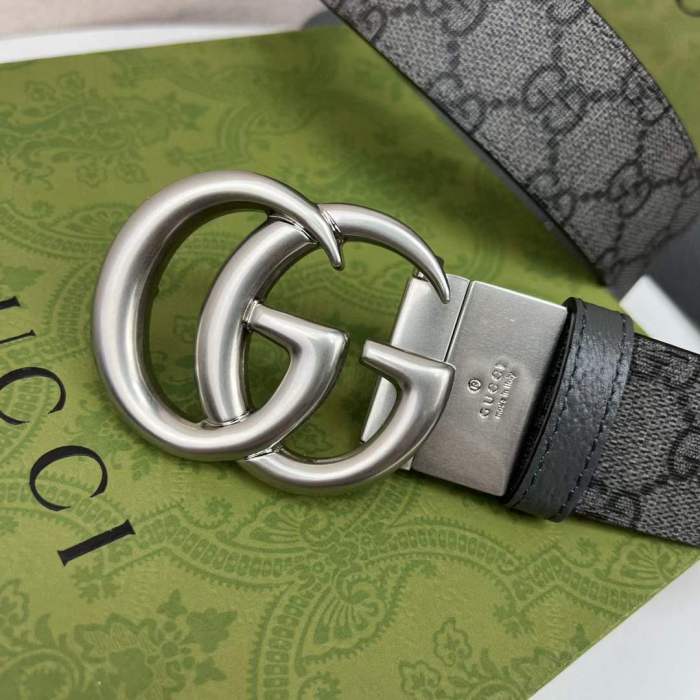 Gucci Unisex GG Marmont Reversible Belt Double G Buckle 3.8 CM Width