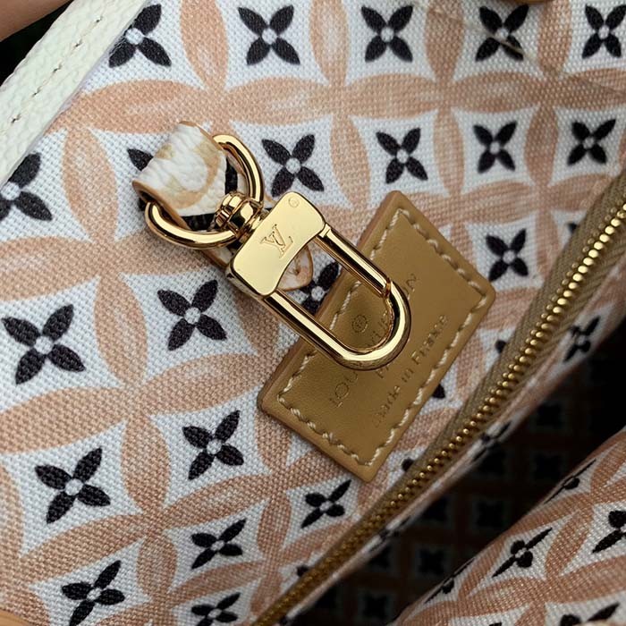 Louis Vuitton Women OnTheGo MM Tote Beige Monogram Coated Canvas Textile Lining