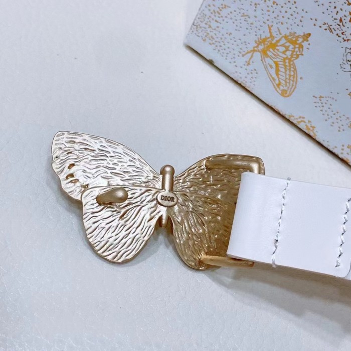 Dior Unisex CD Dior Métamorphose Belt White Ultrasmooth Calfskin 20 MM Width