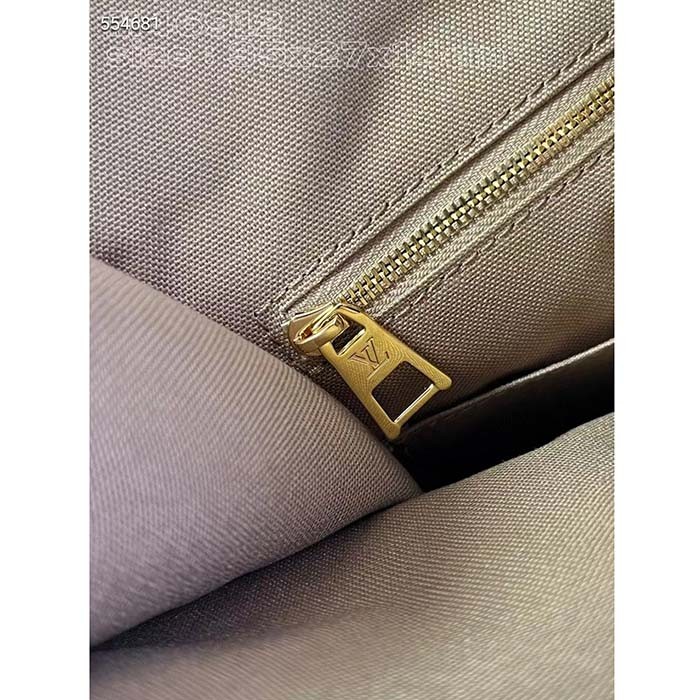 Louis Vuitton Unisex OnTheGo MM Tote Monogram Dune Coated Canvas Cowhide Leather M46912