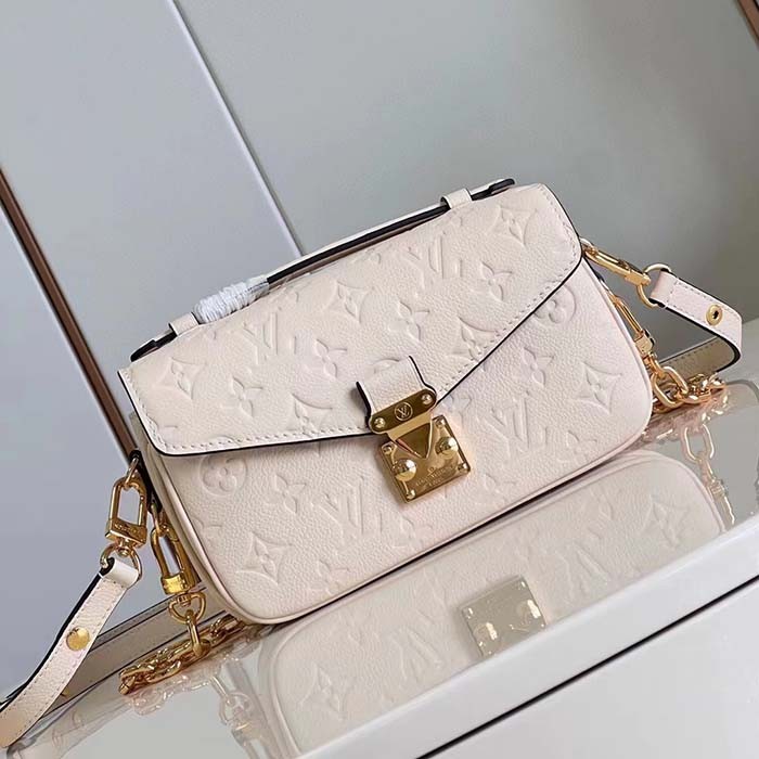 Louis Vuitton LV Women Pochette Métis East West Bag Crème Beige Grained Cowhide Leather