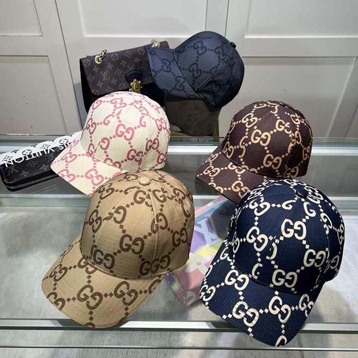 Gucci Unisex GG Ripstop Baseball Hat Dark Grey Black Cotton