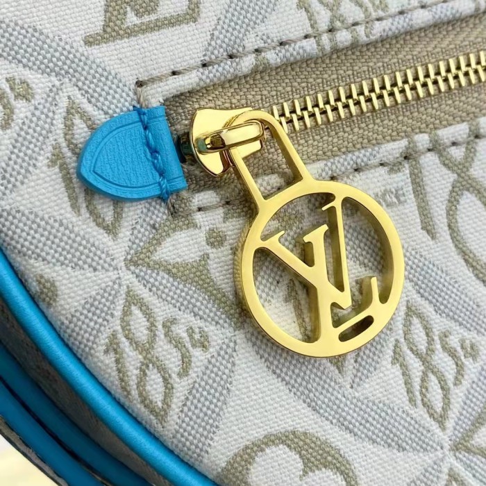 Louis Vuitton LV Women Loop Ecru Blue Since 1854 Jacquard Textile Cowhide Leather