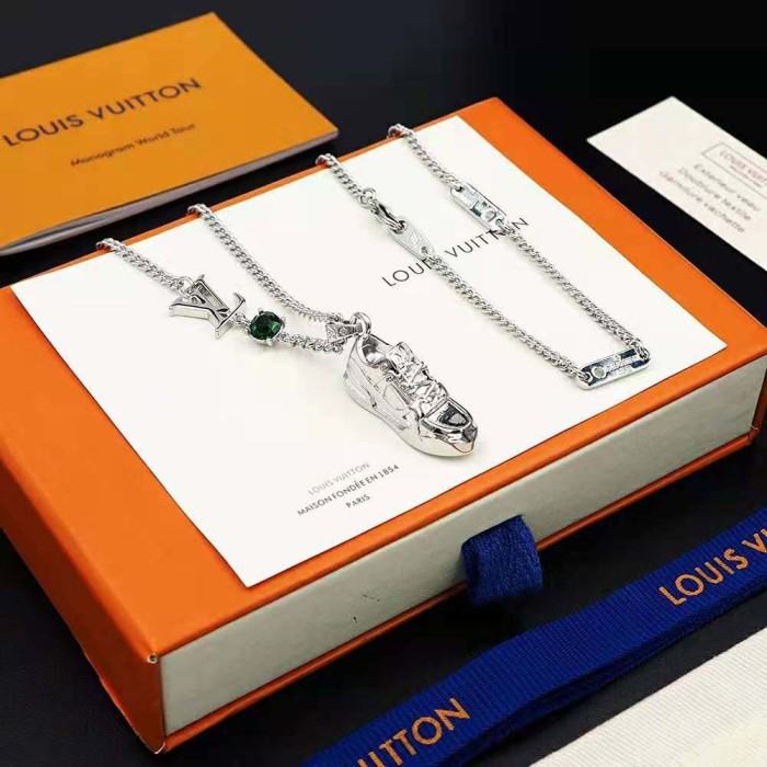 Louis Vuitton Unisex LV Trainer Strass Necklace-Green
