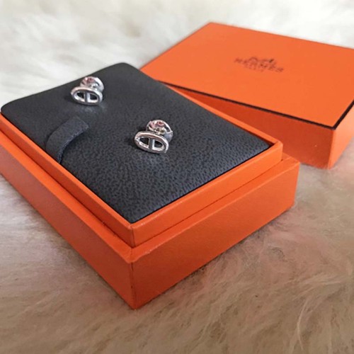 Hermes Women Chaine D'Ancre Earrings Very Small Model Jewelry Silver
