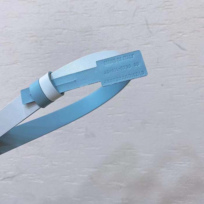 Dior CD Unisex 30 Montaigne Reversible Belt Blue White Smooth Calfskin 20 MM Width