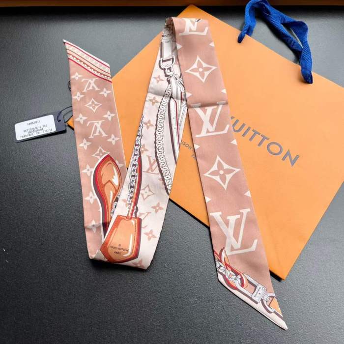 Louis Vuitton Unisex LV Ultimate Monogram BB Bandeau Dune Silk Inkjet Print M79588