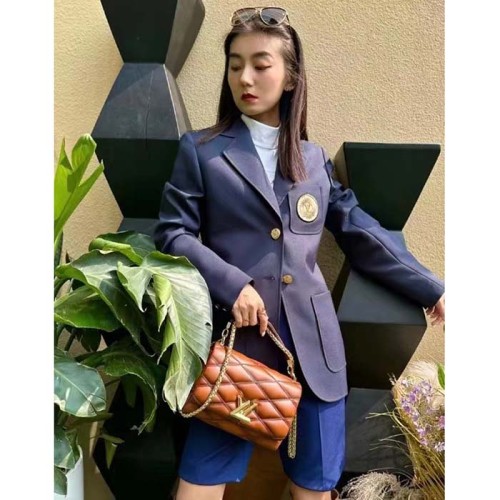 Louis Vuitton LV Women GO-14 MM Smoked Tan Lamb Leather Cowhide Leather