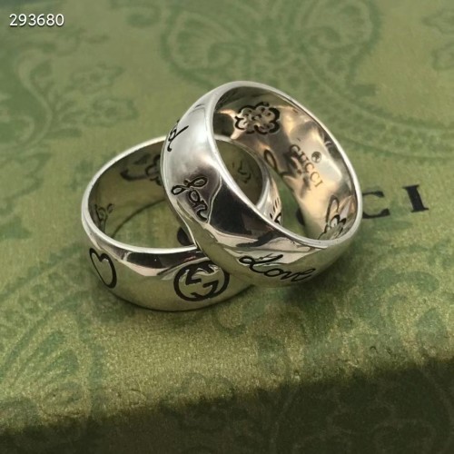Gucci Unisex Blind For Love Silver Eye Hearts Birds Flowers Interlocking G 925 Sterling Silver