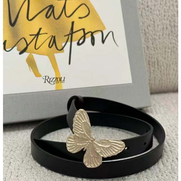 Dior Unisex CD Dior Métamorphose Belt Black Ultrasmooth Calfskin Leather 20 MM Width