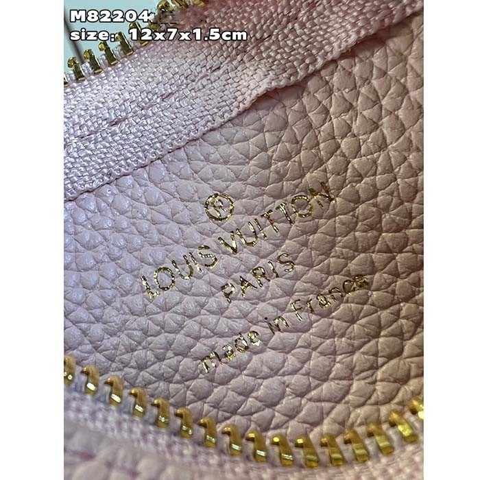 Louis Vuitton LV Women Key Pouch Pink Monogram Empreinte Embossed Supple Grained Cowhide Leather
