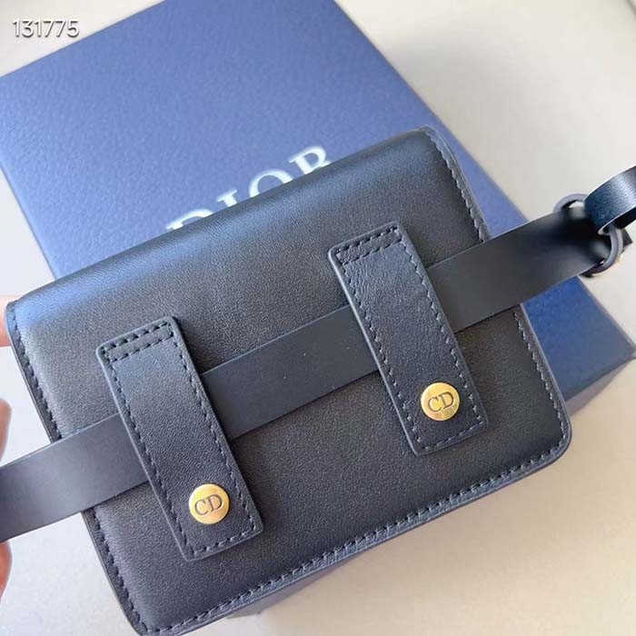 Dior CD Women Dior Bobby Belt Removable Pouch Black Smooth Calfskin 20 MM Width