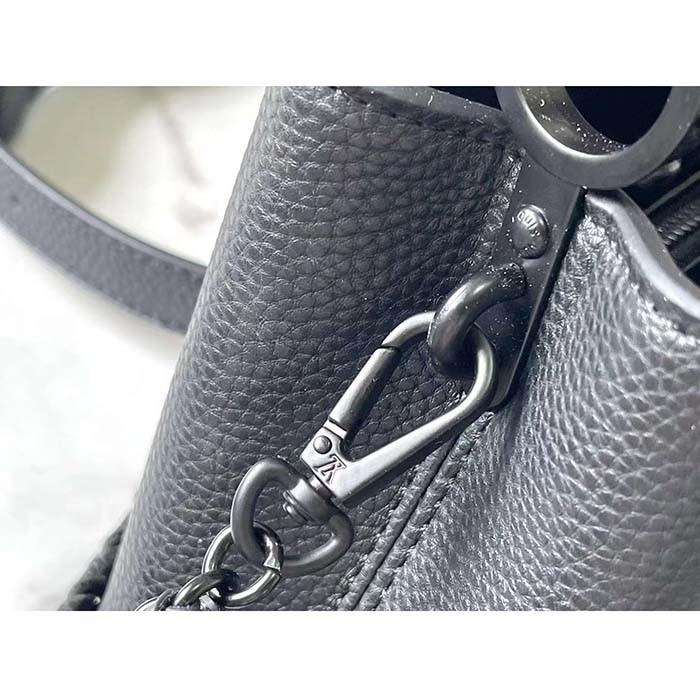 Louis Vuitton Women LV Capucines East-West Mini Black Matte Calfskin M23955