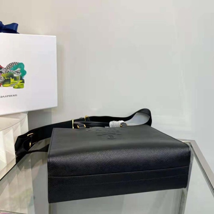 Prada Women Medium Saffiano Leather Handbag-Black