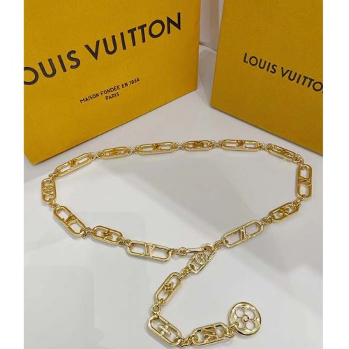 Louis Vuitton Women My LV Chain Belt Adjustable Metal Gold-Color Finish Monogram Flowers
