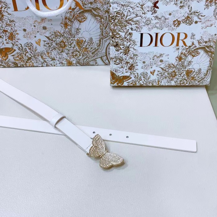 Dior Unisex CD Dior Métamorphose Belt White Ultrasmooth Calfskin 20 MM Width
