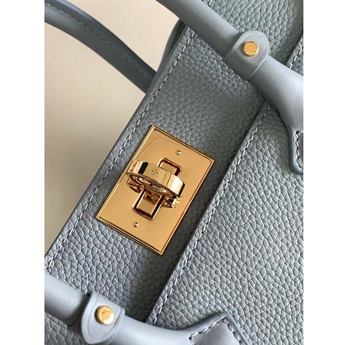 Louis Vuitton LV Women On My Side PM Handbag Bleu Nuage Blue Perforated Calf Leather