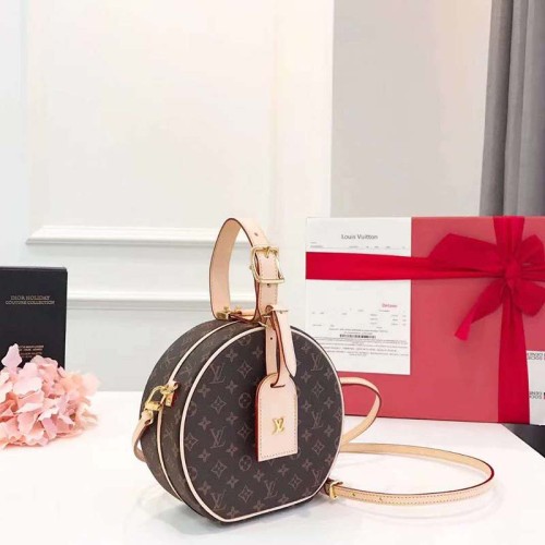 Louis Vuitton LV Women Petite Boite Chapeau in Coated Monogram Canvas-Brown