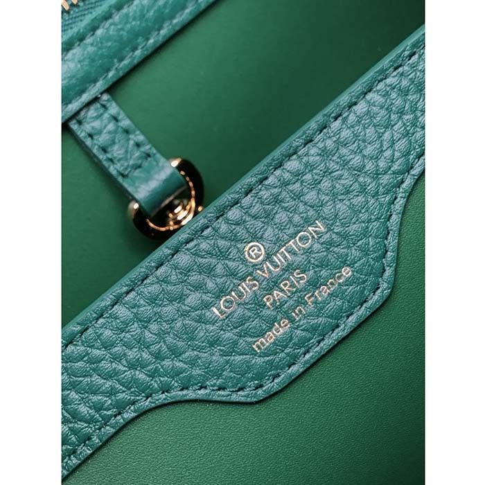 Louis Vuitton LV Women Capucines BB Handbag Green Taurillon Python Skin Leather