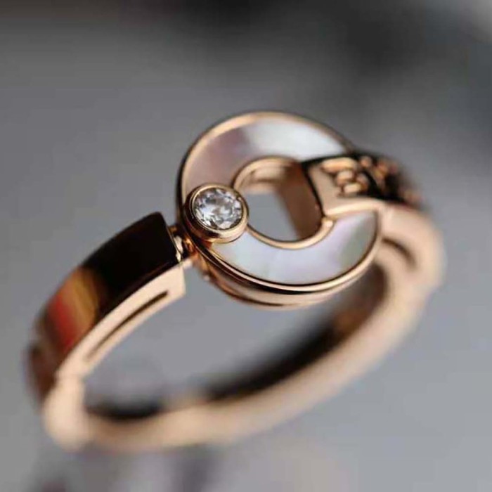 Bvlgari Women Openwork 18 KT Rose Gold Ring