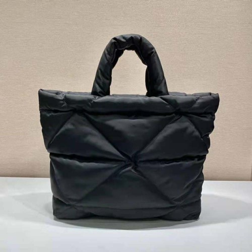 Prada Women Padded Re-Nylon Tote Bag-Black