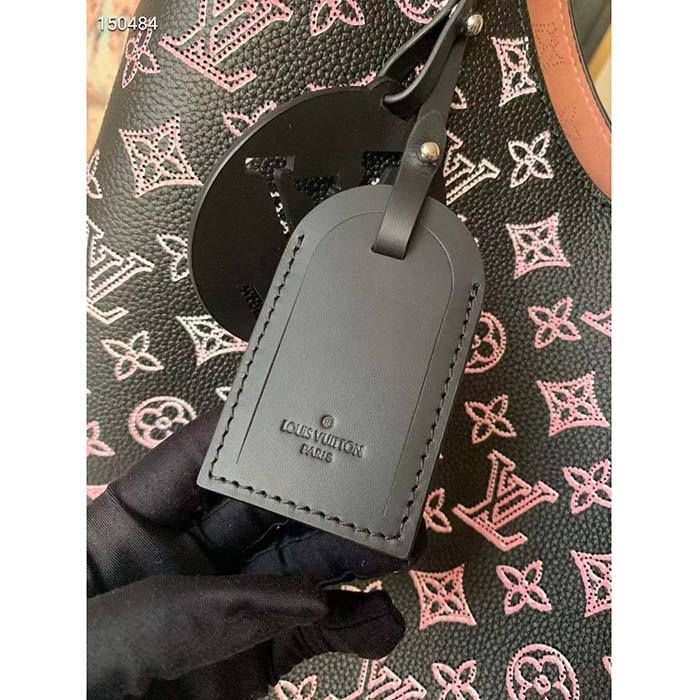 Louis Vuitton LV Women Carmel Hobo Bag Black Perforated Mahina Calf Leather