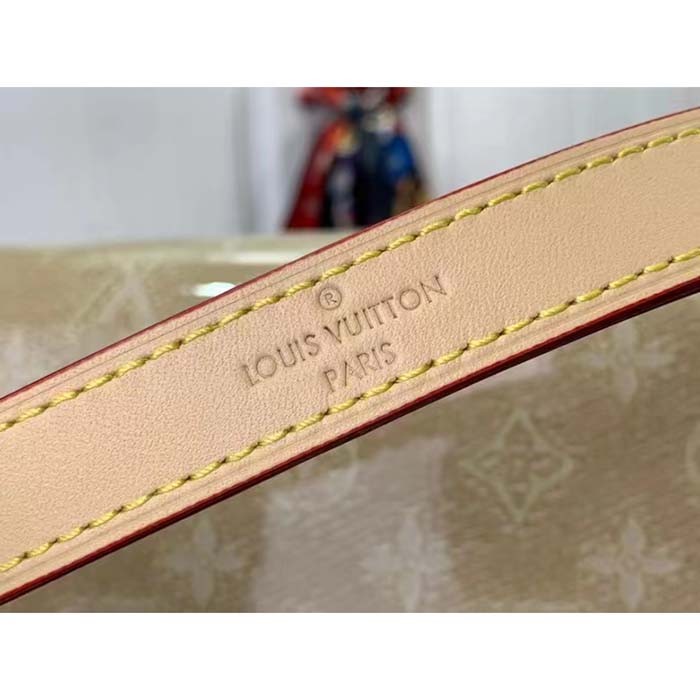 Louis Vuitton LV Women Mini Dauphine Handbag Beige Monoglam Coated Canvas