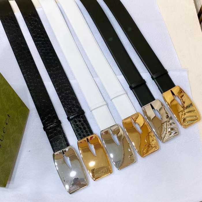 Gucci Unisex GG Wide Belt Retro G Buckle Black Patent Leather 4.8 CM Width