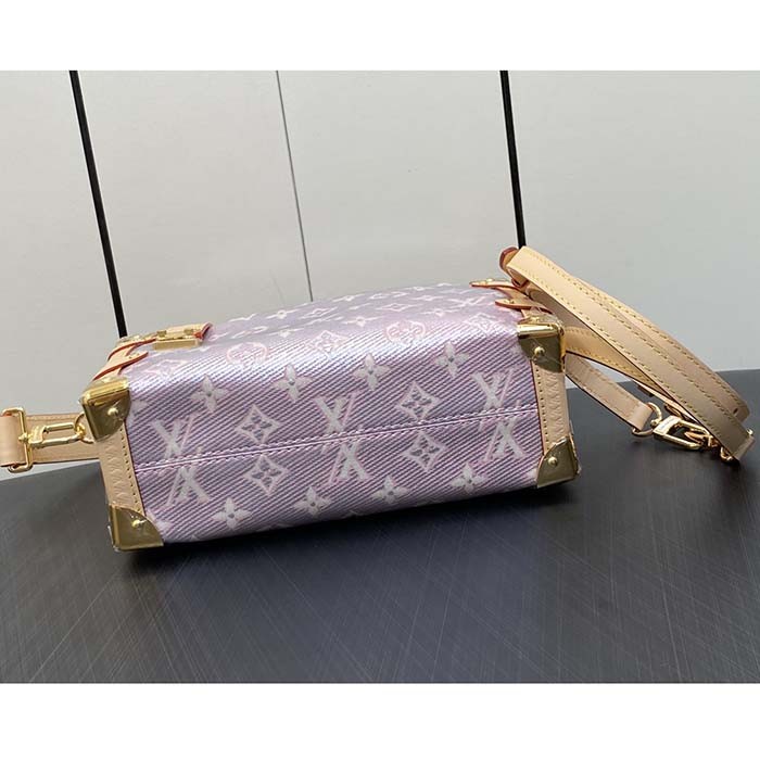 Louis Vuitton LV Women Side Trunk Rose Monogram Coated Canvas Cowhide Leather