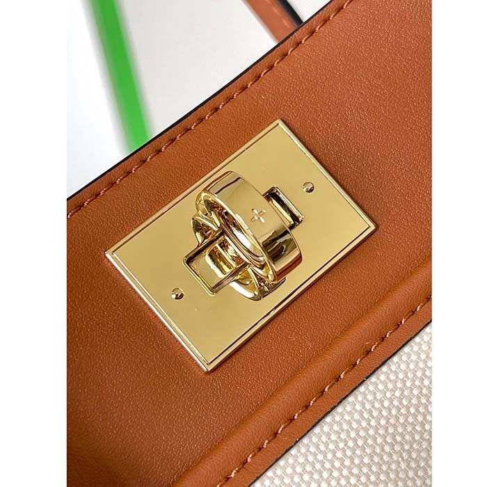 Louis Vuitton Women LV On My Side MM Tan Canvas Smooth Cowhide Leather