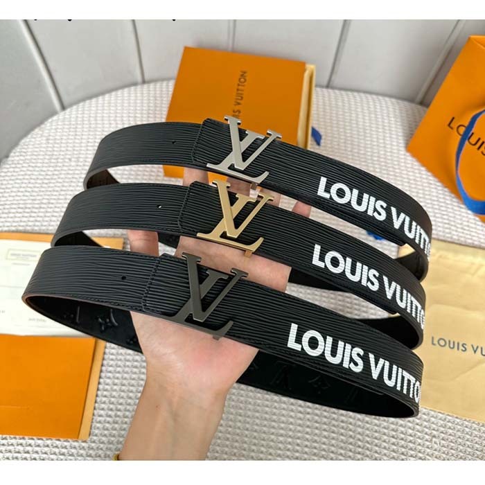 Louis Vuitton Unisex LV Initials 40 MM Reversible Belt Black Eclipse Epi XL Cowhide Leather