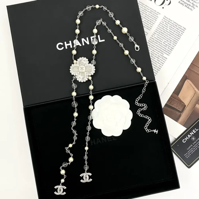 Chanel Women Necklace Metal Resin Glass Pearls Strass ABE880