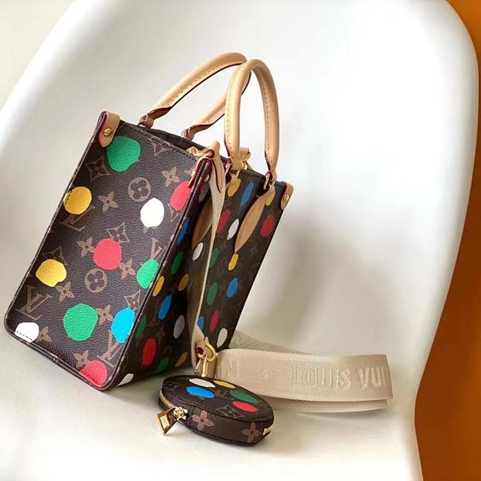 Louis Vuitton Unisex LVxYK OnTheGo PM Monogram Coated Canvas 3D Painted Dots Print