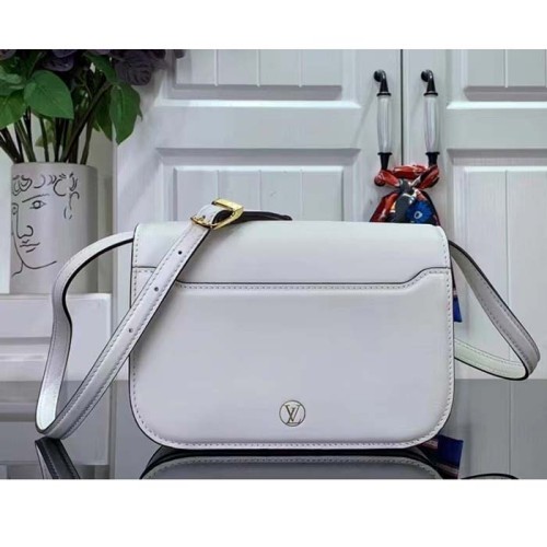 Louis Vuitton Women LV Orsay MM Handbag White Cowhide Leather Flap Closure N-Lock