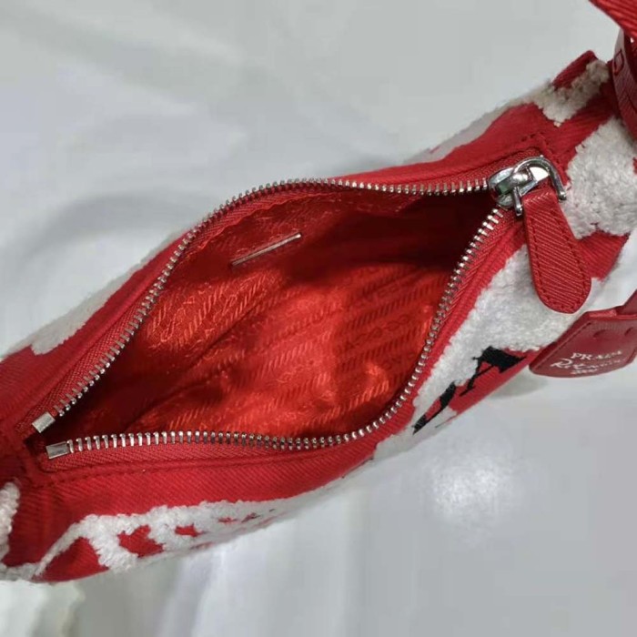 Prada Women Re-Edition 2006 Embroidered Drill Shoulder Bag