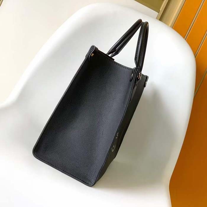 Louis Vuitton Unisex LV OnTheGo MM Black Grained Calfskin Hook Closure