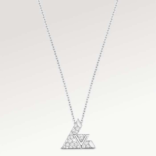 Louis Vuitton Unisex LV Volt One Pendant White Gold 36 Diamonds 0.16 CT